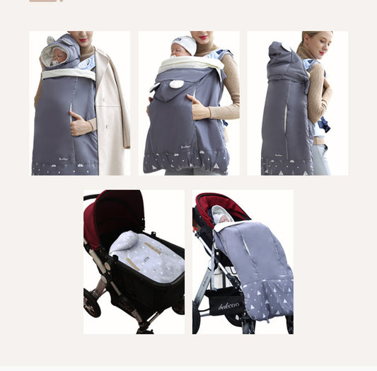 Cape de poussette chaude pour porte-bébé coupe-vent