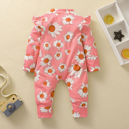 Toddler Girl Sunflower Print Romper Clothes