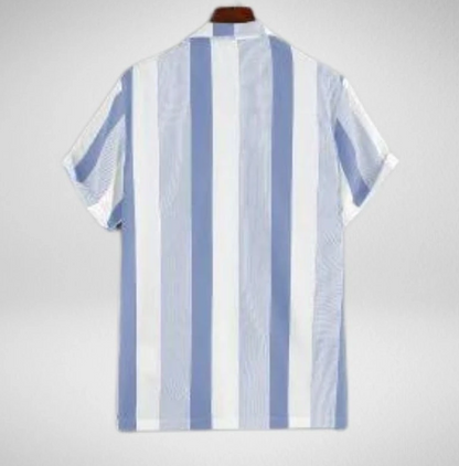 Men's Half-sleeved Striped Polo Shirt