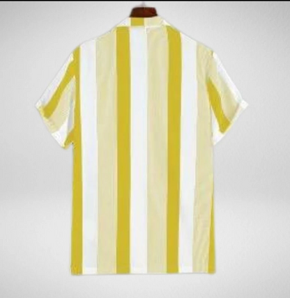 Men's Half-sleeved Striped Polo Shirt