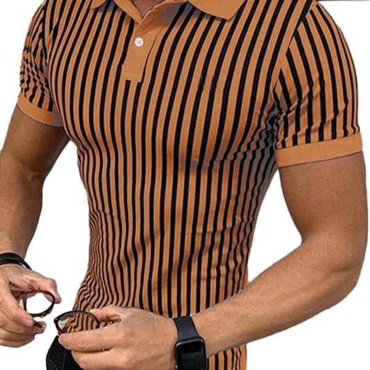 Men's Causal Short Sleeve Striped Shirts