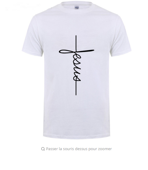 Jesus-Kreuz-Kurzarm-Buchstabendruck-Männer-T-Shirts
