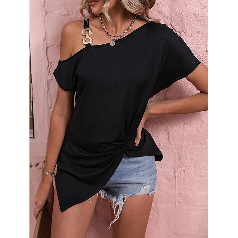 Off Shoulder Irregular Blouse