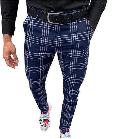 Men's Plaid Striped 3D Print Formal Pants