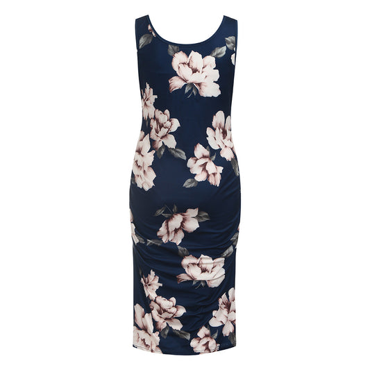 Ärmelloses Umstandskleid mit Print