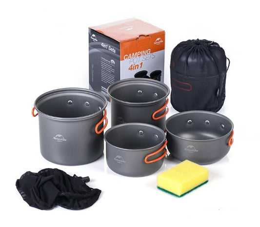 4-in-One Combination Cookware & Tableware Picnic Set