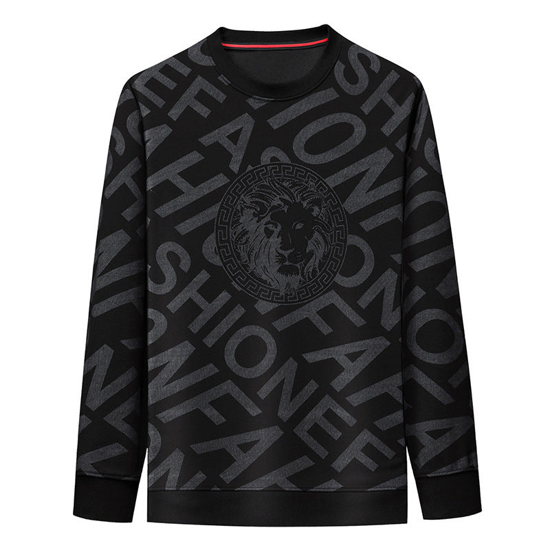 Herren-T-Shirts mit Fleece-Aufdruck und langen Ärmeln