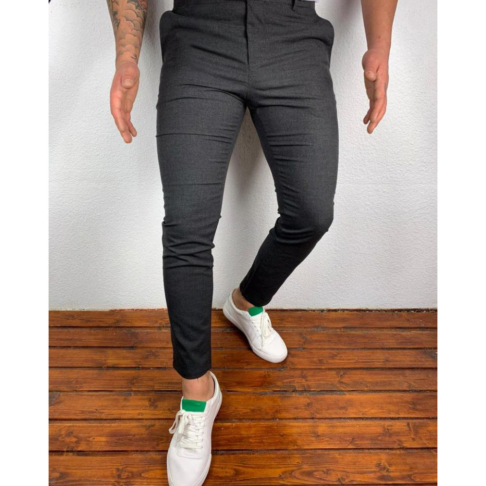 Men's Mid-waist Skinny Formal Pants