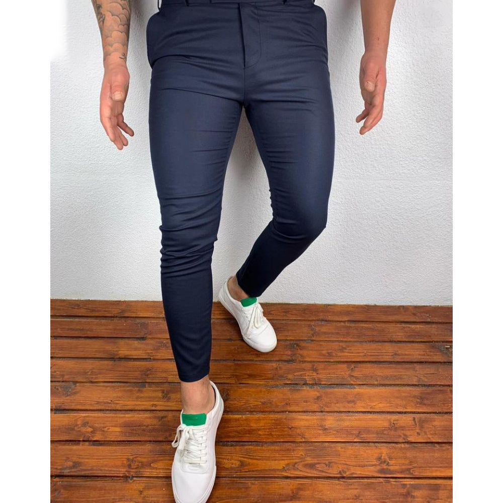 Men's Mid-waist Skinny Formal Pants