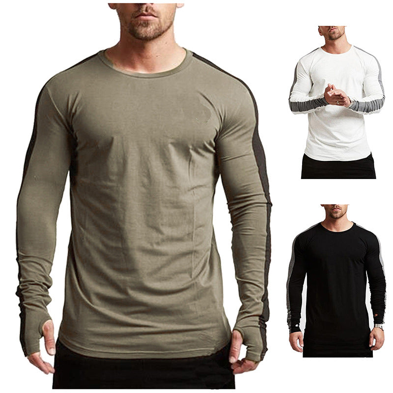 Long-sleeved Men Round Neck T-shirt