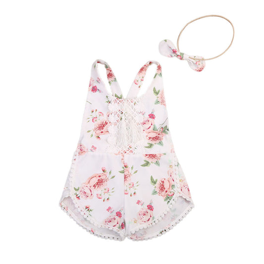 Newborn Baby Girl Floral Romper Clothes