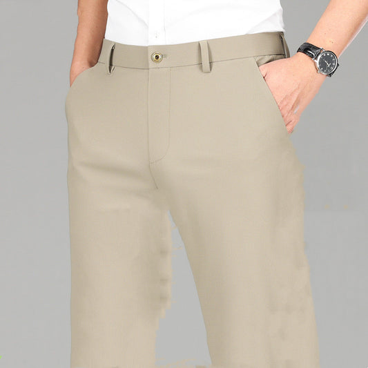 Men's High Elastic Casual Ice Silk Formal Pants