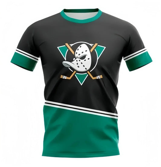 3D-bedrucktes Kurzarm-Sommer-T-Shirt aus Seide für Herren