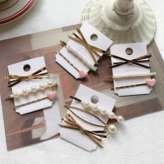Pinces à cheveux en alliage de perles pour femmes