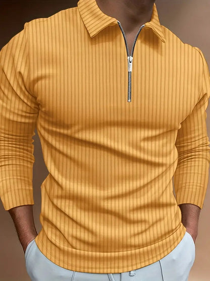 Men's 3D Digital Printing Long Sleeve Polo Shirts