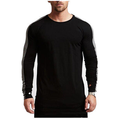 Long-sleeved Men Round Neck T-shirt