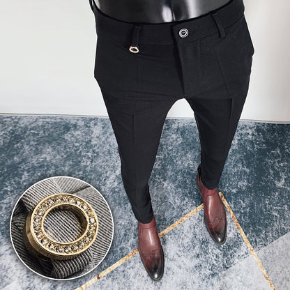 Men's Slim & Fit Ankle-length Suit Pants