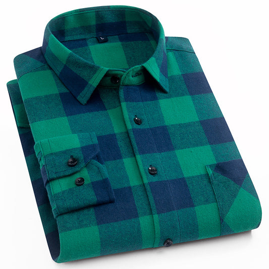 Men's Cotton Brushed Plaid Shirt