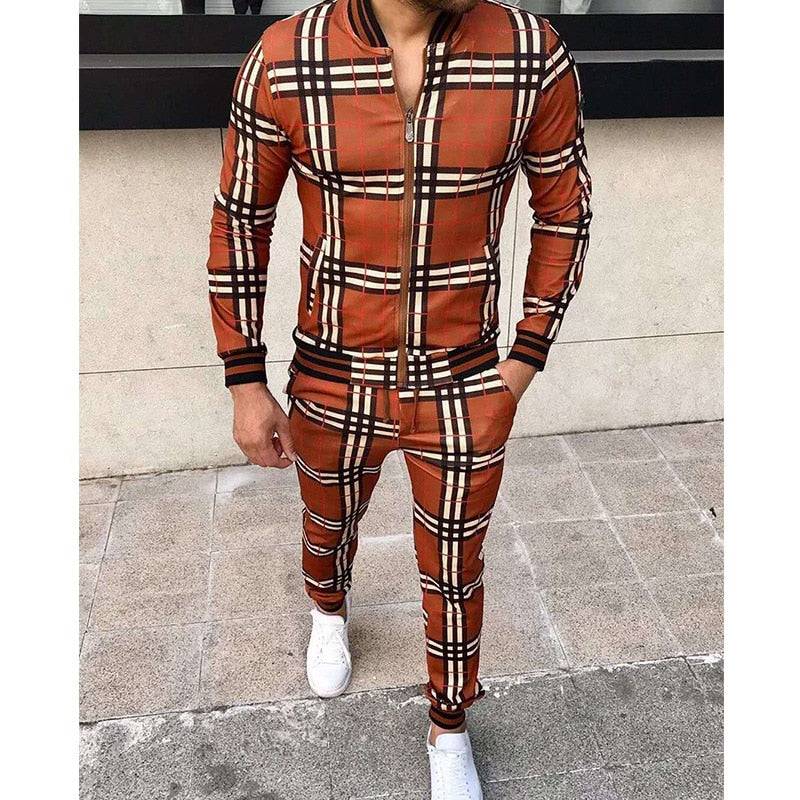 Two-piece Patchwork Zipper Tracksuits