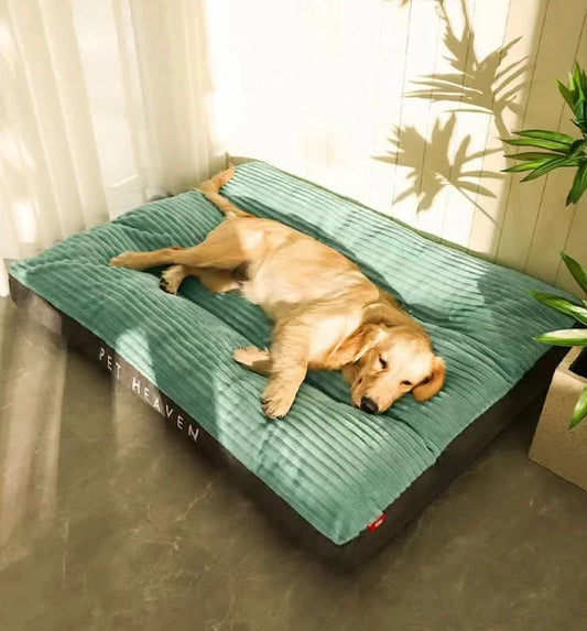 Detachable Washable Corduroy Dog Plush Bed