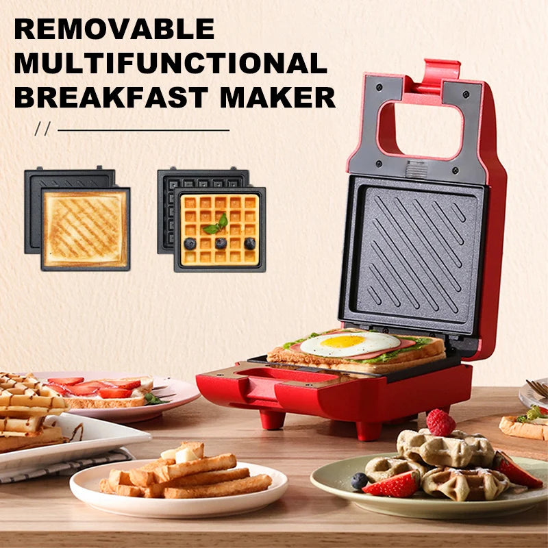 Electric Waffle Maker 6 In 1 Toaster Breakfast Machine
