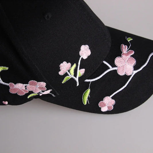 Sonnenblende-Baseballkappe aus Mesh mit Blumenstickerei