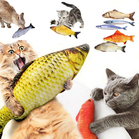 Interactive Plush Catnip Fish Toy for Cats