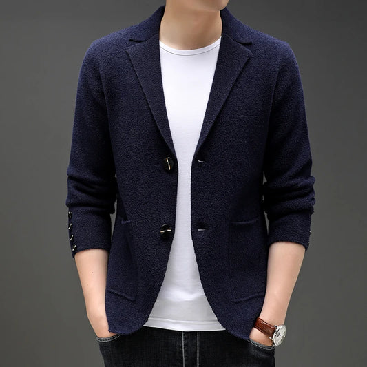 Men Streetwear Casual Knit Blazer/Coat
