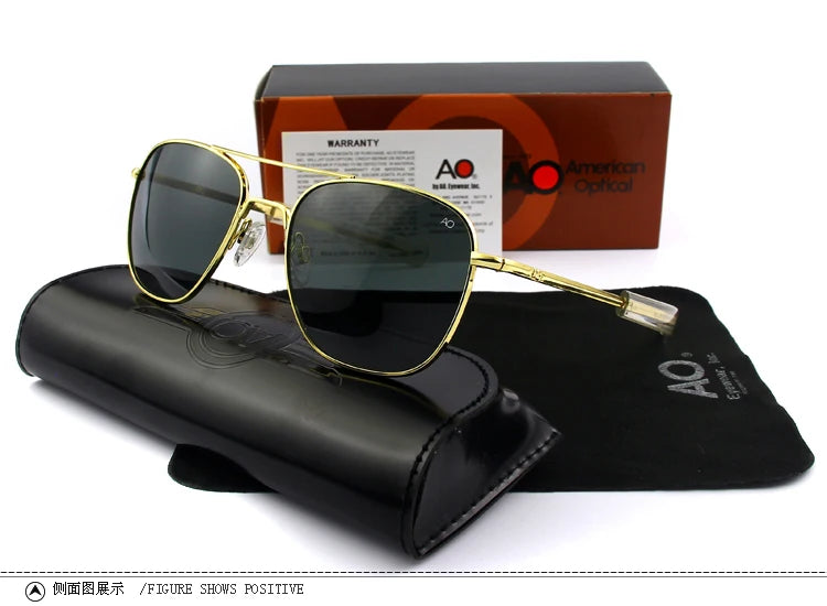 Unisex-Sonnenbrille mit quadratischen polarisierten Glaslinsen