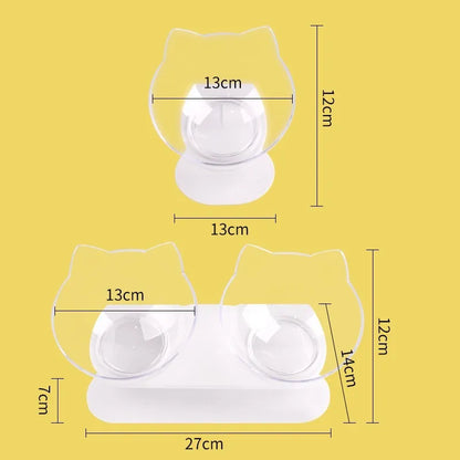 Non-Slip Double Cat Bowl with Inclination Stand