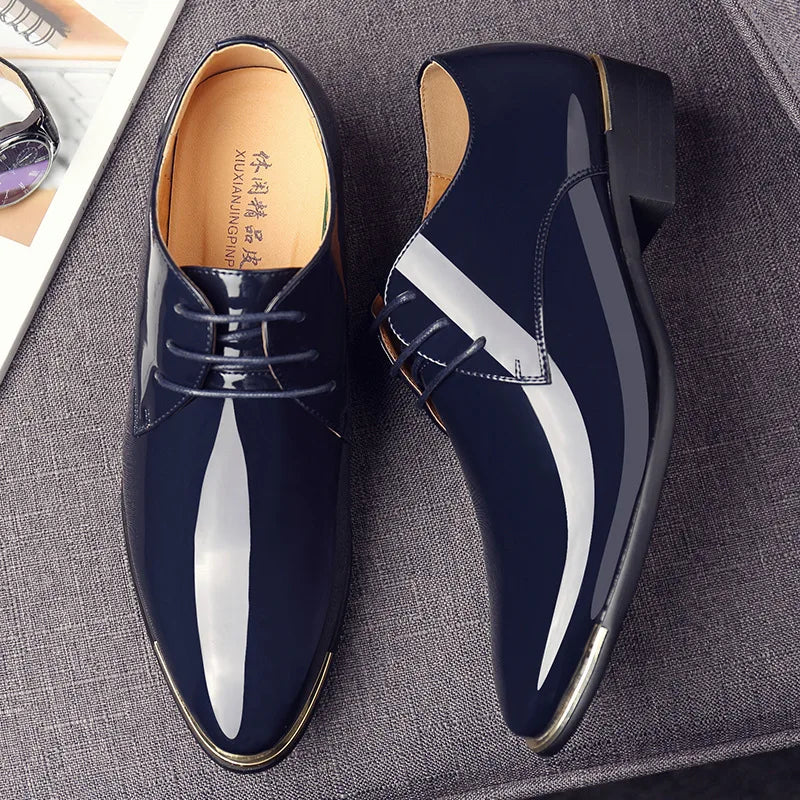 Patent Leather Lace-Up Men's Dress Shoes