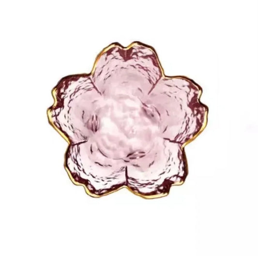 Mini bol en verre nordique avec incrustation dorée