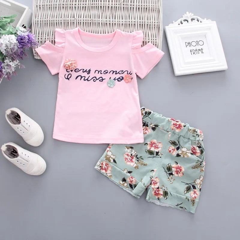 2Pcs Floral Baby Girl Outfit