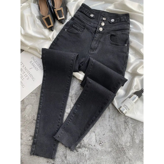 Velvet Lined Warm Thick High Waist Jeans