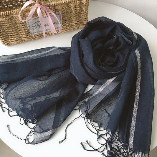 Cotton Linen Women's Long Scarf