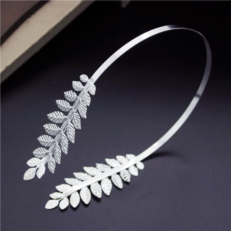 Women's Leaf Design Double Thin Wedding Headband