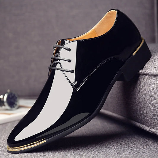 Patent Leather Lace-Up Men's Dress Shoes