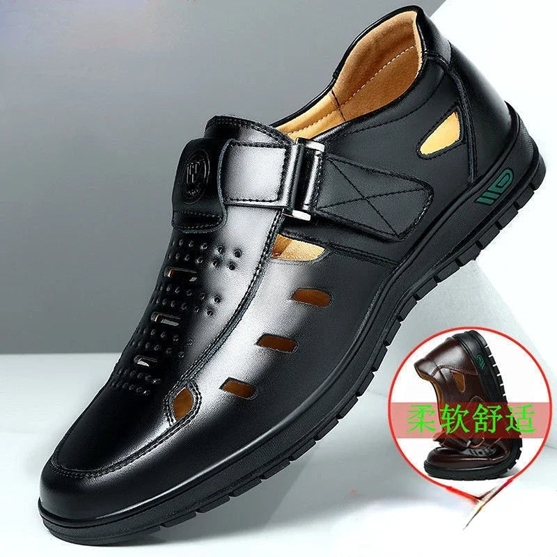 Men's Cozy Hollow Non-Slip Summer Leather Sandals