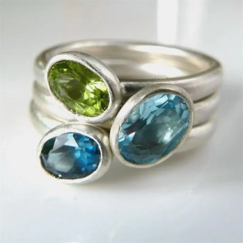 Minimalist Three Stone Rings For Women