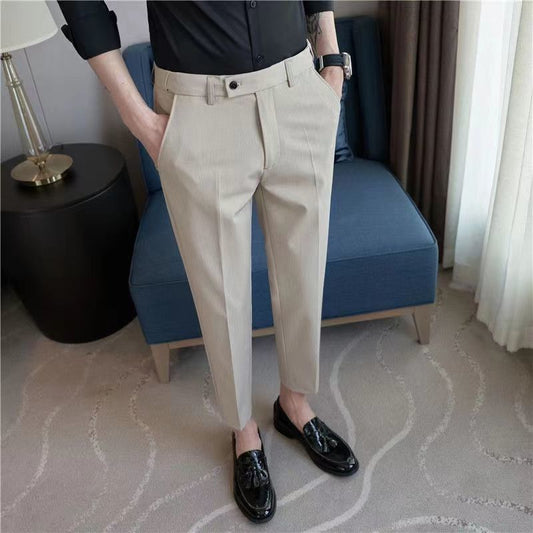 Men's Ankle-length Slim-fit Casual Pants