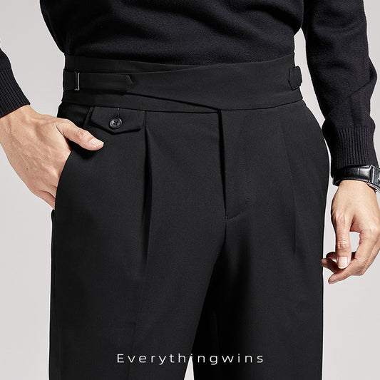 Men's High Waist Slim & Fit Business Suit Pants
