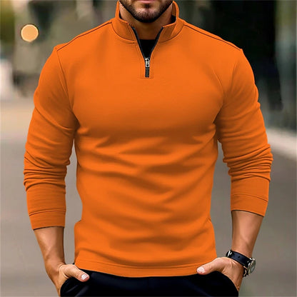 Long-sleeve Zipper Polo Shirt
