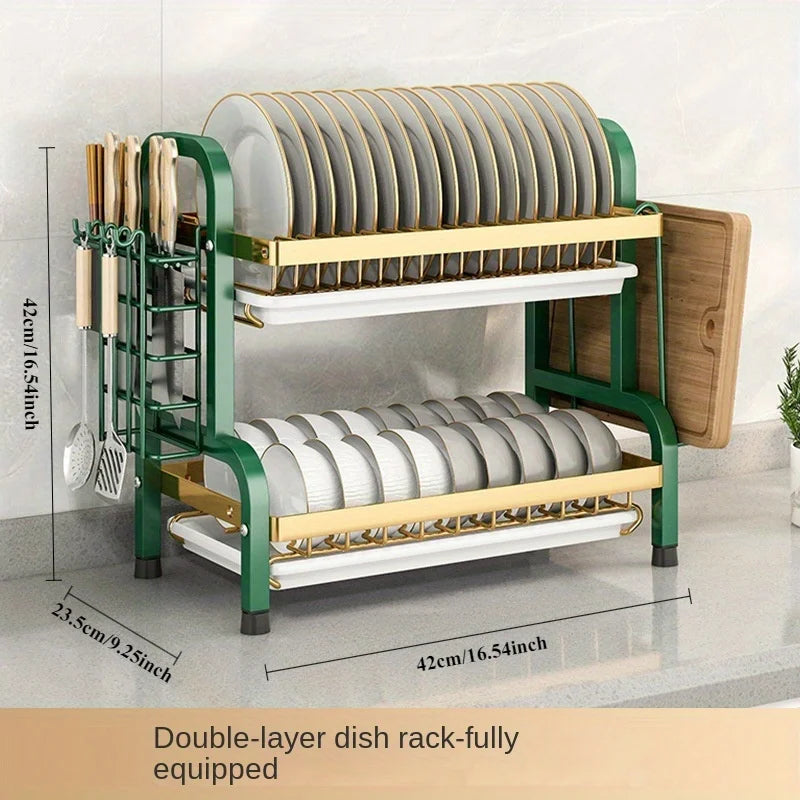 Rust-Proof Dish Drying Rack - Stainless Steel Kitchen Organizer