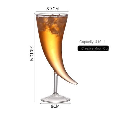 Tasse en verre à cocktail créative avec support en bois