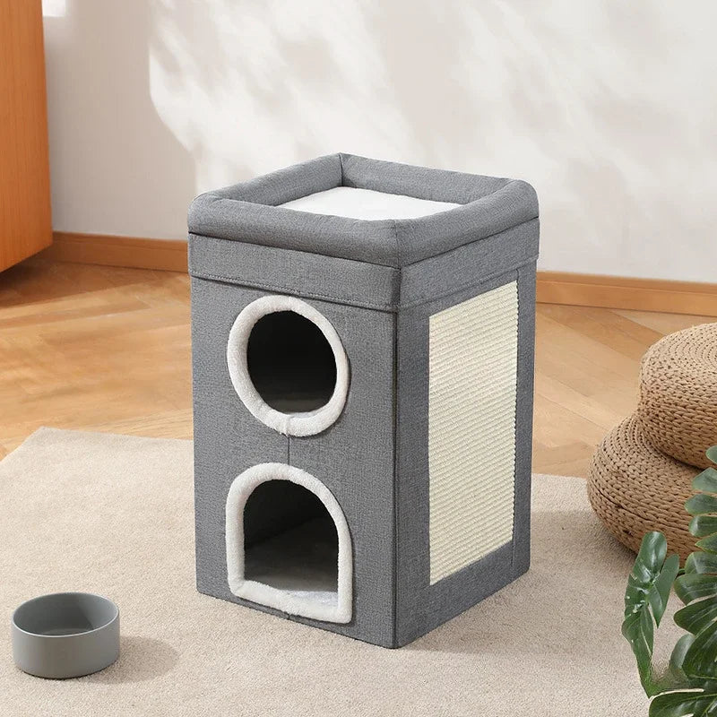Foldable Double-Layered Large Cat Bed