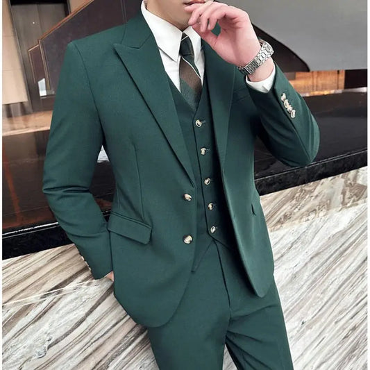 green mens suit