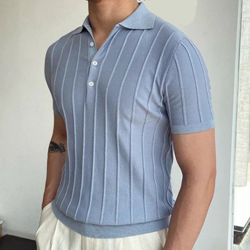 Men's Short-Sleeved Polo Shirt With Lapel Collar