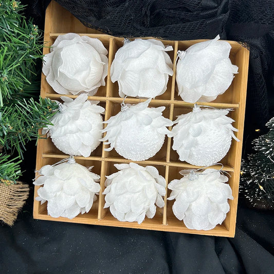 Shatterproof White Foam Christmas Balls