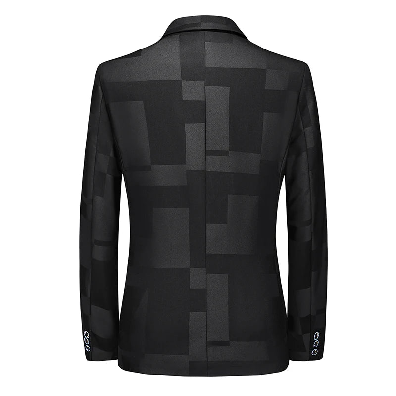 black printed blazer for men