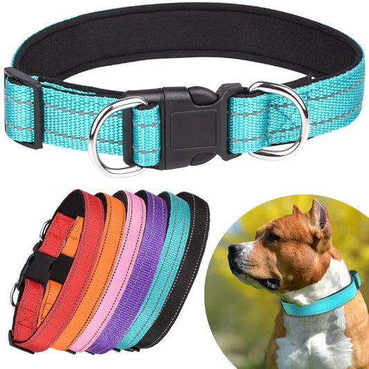 Adjustable Reflective Dog Collar for Medium-Large Dogs